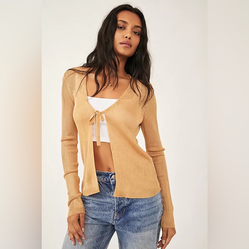 Free People Marlena Cardigan, sz M - color neutral